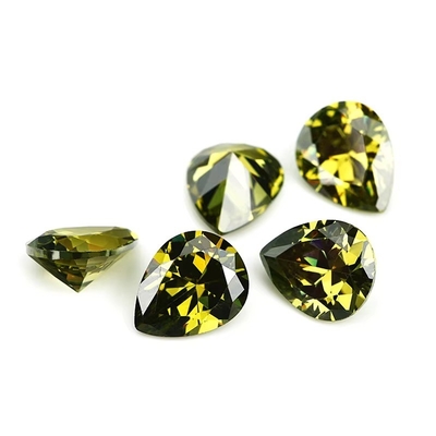 Champagne Color Zircon Loose Gemstone Pear Shape 10x8mm Synthetic Cubic Zirconia Moissanite