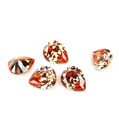 Champagne Color Zircon Loose Gemstone Pear Shape 10x8mm Synthetic Cubic Zirconia Moissanite