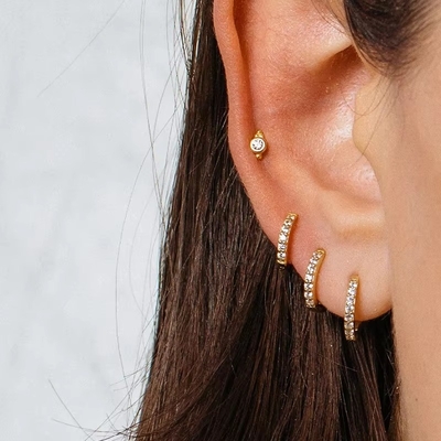 925 Sterling Silver Wholesale Jewelry Minimalist Small 925 Sterling Silver Zircon Stud Earrings Gold Plated Earrings For Women