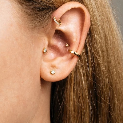 925 Sterling Silver Wholesale Jewelry Minimalist Small 925 Sterling Silver Zircon Stud Earrings Gold Plated Earrings For Women