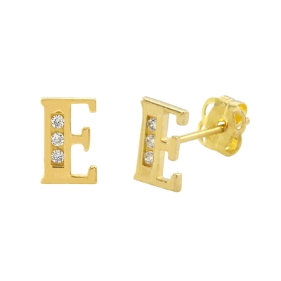 Fashion Studs Sterling Silver Initial Earrings Customize Jewelry 18K Gold Plated Fashion Letter Earring
