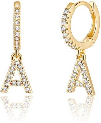 Fashion Studs Sterling Silver Initial Earrings Customize Jewelry 18K Gold Plated Fashion Letter Earring