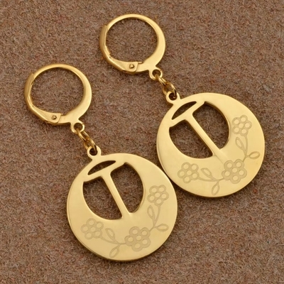 Fashion Studs Sterling Silver Initial Earrings Customize Jewelry 18K Gold Plated Fashion Letter Earring