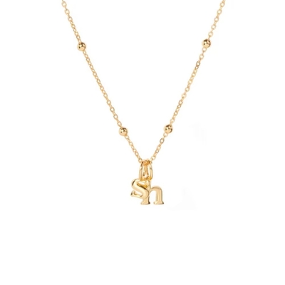 18k Gold Plated 925 Sterling Silver Metal 26 Alphabet Initial Letter Charm Necklaces