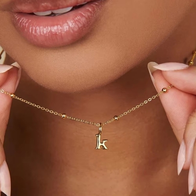 18k Gold Plated 925 Sterling Silver Metal 26 Alphabet Initial Letter Charm Necklaces