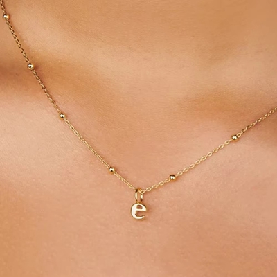 18k Gold Plated 925 Sterling Silver Metal 26 Alphabet Initial Letter Charm Necklaces