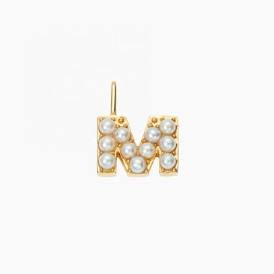 925 Sterling Silver Alphabet Earrings Studs Trendy Jewelry Pearl Gold Alphabet Initial Letter Charm Pendant