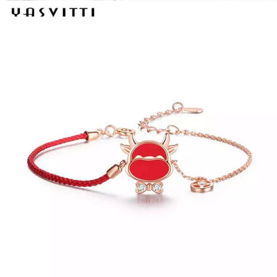 19.5cm 2.9 Gram Sterling Silver Jewelry Bracelets Heart CZ Red String Bracelet ODM