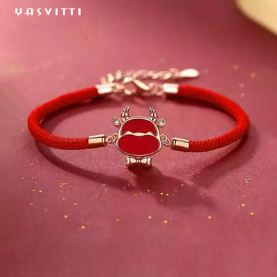 19.5cm 2.9 Gram Sterling Silver Jewelry Bracelets Heart CZ Red String Bracelet ODM