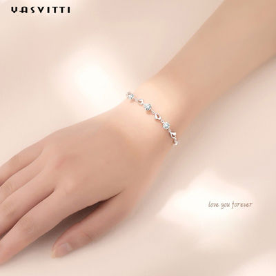 7.9in 4.6g Sterling Silver Jewelry Bracelets Sterling Silver Heart Bracelet ODM