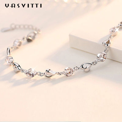 7.9in 4.6g Sterling Silver Jewelry Bracelets Sterling Silver Heart Bracelet ODM