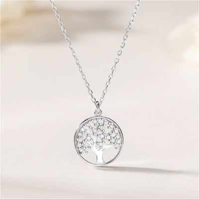 10 Gram 0.02m Tree Of Life Pendant Necklace Wedding 5A Cubic Zirconia Necklace