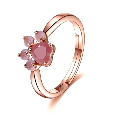 0.9cm 2.05 gram Sterling Silver Jewelry Rings 10k Gold ​cat Claw Rings