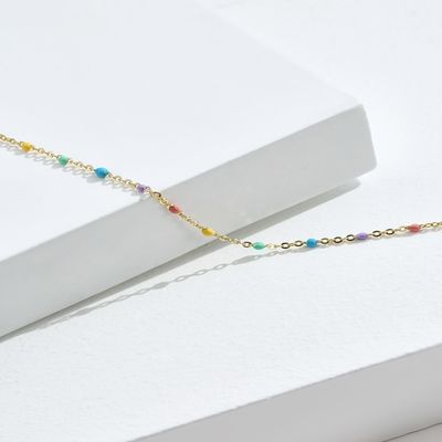 21.2cm 0.8 Gram Sterling Silver Rainbow Bracelet Unisex Cubic Zirconia Bracelet S925