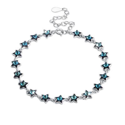 21.7cm 0.22oz Sterling Silver Slider Bracelets Fiance Silver Crystal Bracelet ODM