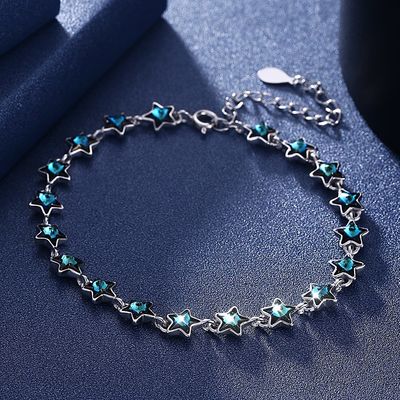 21.7cm 0.22oz Sterling Silver Slider Bracelets Fiance Silver Crystal Bracelet ODM