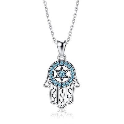 14.5x11mm 220mg Sterling Silver Jewelry Necklaces Turkish 48cm Hand Pendant Necklace
