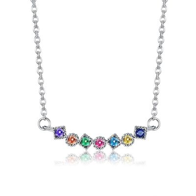 45.5cm 0.07oz Sterling Silver Necklace Chains 5A Cubic Zirconia Mens Necklace