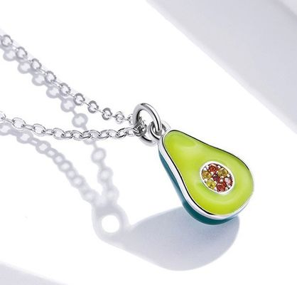 1.1x0.8cm 5A 17.7'' Pear Shaped Pendant Sterling Silver Jewelry Necklaces 2.9g