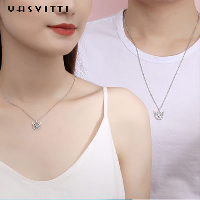 15.7in 8g Sterling Silver Jewelry Necklaces Lovers Deer Antler Pendant ODM