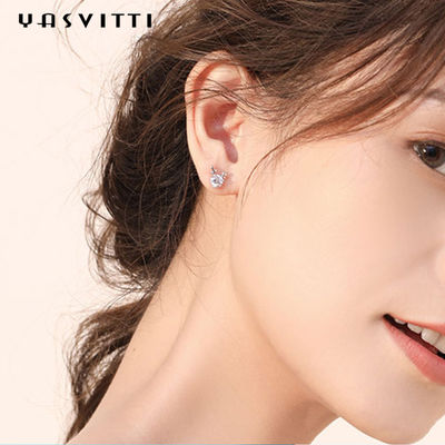 Christmas Jewelry Gift Fashion Small Deer Earrings Personality Blue White Rhinestone Luxury Ladies Earrings Jewelry