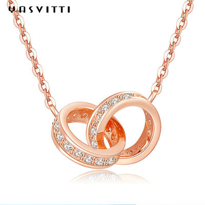 6.7X8.2mm 2.08g Silver Chain Necklace 18k Plate Double Loop Necklace