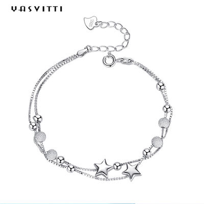 0.99m 0.14oz Sterling Silver Jewelry Bracelets cZ Four Leaf  Rose Gold Bracelet