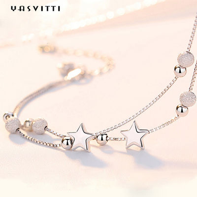 0.99m 0.14oz Sterling Silver Jewelry Bracelets cZ Four Leaf  Rose Gold Bracelet