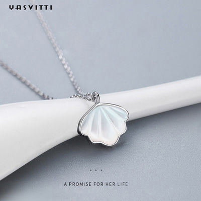 Pearl Shell Natural Clavicle Chain Necklace 925 Sterling Silver Necklace​