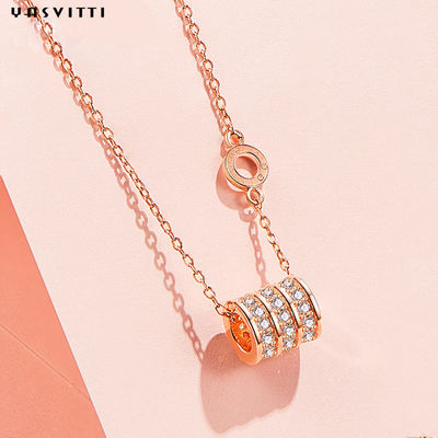0.06oz 8.1x7.4x7.4mm Cubic Zirconia Chain Bohemian Silver Chain Necklace ODM