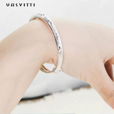 9.84in 0.16oz Sterling Silver Jewelry Bracelets Push Pull Womens Adjustable Bracelet