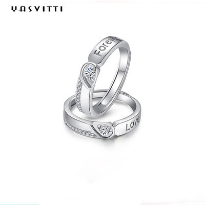 Hypoallergenic Zircon Diamond Ring 0.21cm 1.9g Couple Wedding Ring