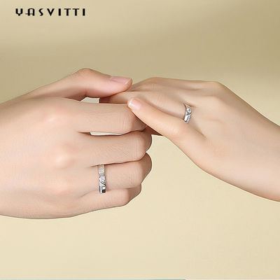 Hypoallergenic Zircon Diamond Ring 0.21cm 1.9g Couple Wedding Ring