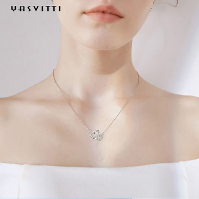 2.17g 18in White Gold Heart Pendant ODM Valentine Silver Heart Pendant Necklace