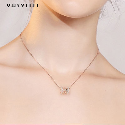 2.64g 40cm Birthday Diamond Studded Necklace Clavicle Waist 18k Pure Silver Pendant