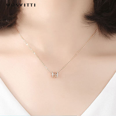 2.64g 40cm Birthday Diamond Studded Necklace Clavicle Waist 18k Pure Silver Pendant