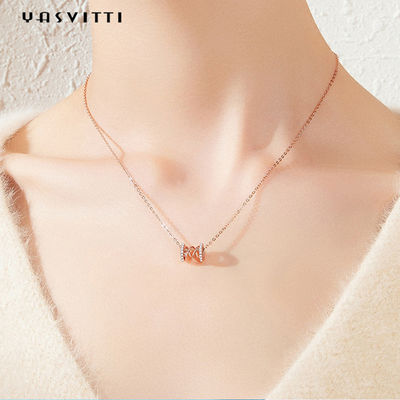 2.64g 40cm Birthday Diamond Studded Necklace Clavicle Waist 18k Pure Silver Pendant