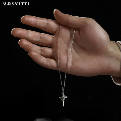 0.5M 1.92 Gram Sterling Silver Necklace Chains 24k Nickel Free Cross Chain Necklace