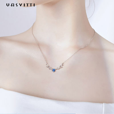 Trendy Hypoallergenic 45cm 2.8g Deer Antler Pendant Necklace Real Silver Necklace SGS
