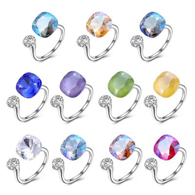 3.43 Gram 0.5cm Sterling Silver Jewelry Sets 925 Graduation Open Band Diamond Ring