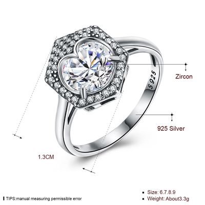 Luxury Jewelry Wedding Ring Couples S925 Silver Eight Heart Eight Arrows Zircon Diamond Ring