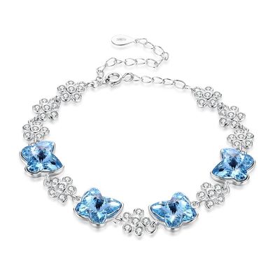 ODM 1.4x1.6cm Sterling Silver Slider Bracelets 3.5'' Cubic Zirconia Bracelets