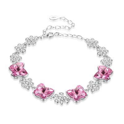 ODM 1.4x1.6cm Sterling Silver Slider Bracelets 3.5'' Cubic Zirconia Bracelets