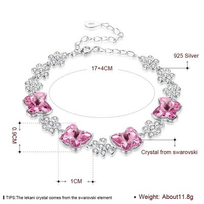 ODM 1.4x1.6cm Sterling Silver Slider Bracelets 3.5'' Cubic Zirconia Bracelets
