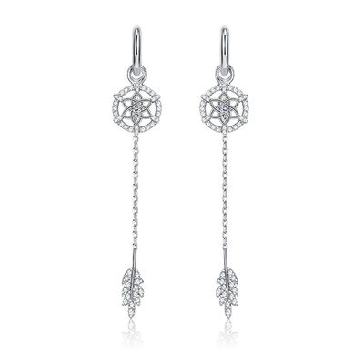 0.26ft 1.2g Sterling Silver Jewelry Earrings 3A CZ Crystal Ball Earrings SGS