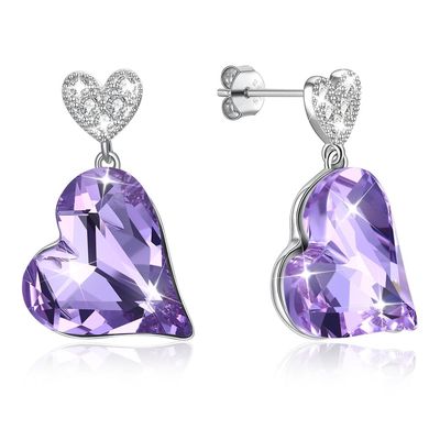 0.98x0.55in Sterling Silver Heart Earrings