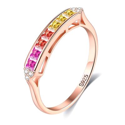 hypoallergenic 0.14cm 2 Gram Sterling Silver Jewelry Rings  Crystal Ring