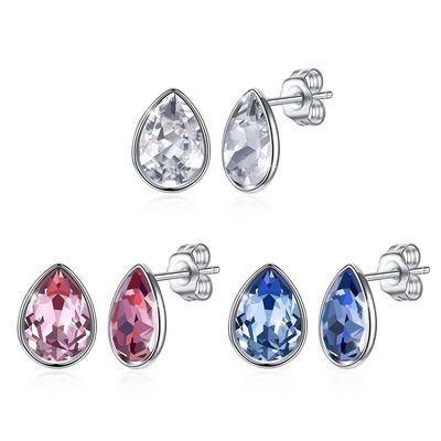 Women Pink Sterling Silver Jewelry Earrings