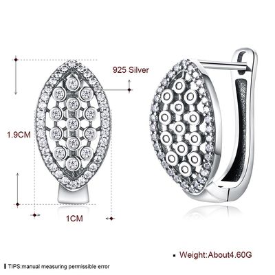 1.9x1cm 4.6 Gram Real Diamond Earrings Hanukkah 925 Sterling Silver Earrings