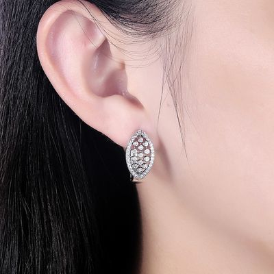 1.9x1cm 4.6 Gram Real Diamond Earrings Hanukkah 925 Sterling Silver Earrings
